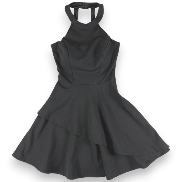 SPEECHLESS Fit & Flare Stretch Halter Dress Juniors Size 1 Black‎ - Picture 2 of 9